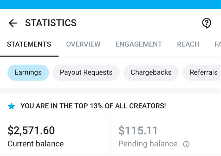 NSFW creator earnings example for visibility strategy.
